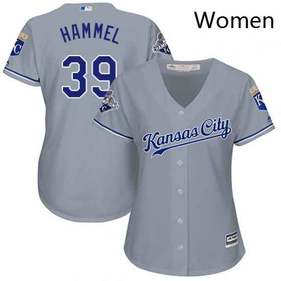 Womens Majestic Kansas City Royals 39 Jason Hammel Authentic Grey Road Cool Base MLB Jersey